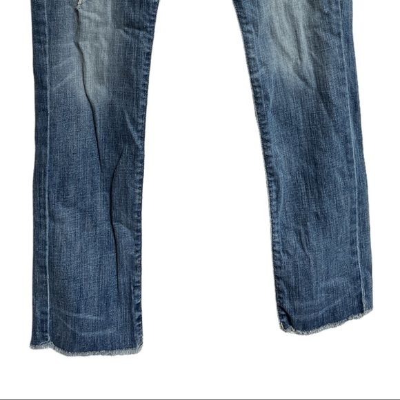 MOSSIMO BOYFRIEND‎ RAW HEM DISTRESSED STRETCH JEANS SIZE 2 - Picture 5 of 13